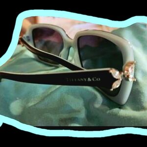 Tiffany&Co TF4217 Black Sunglasses - Polarized Crystal Encrusted Butterfly- New